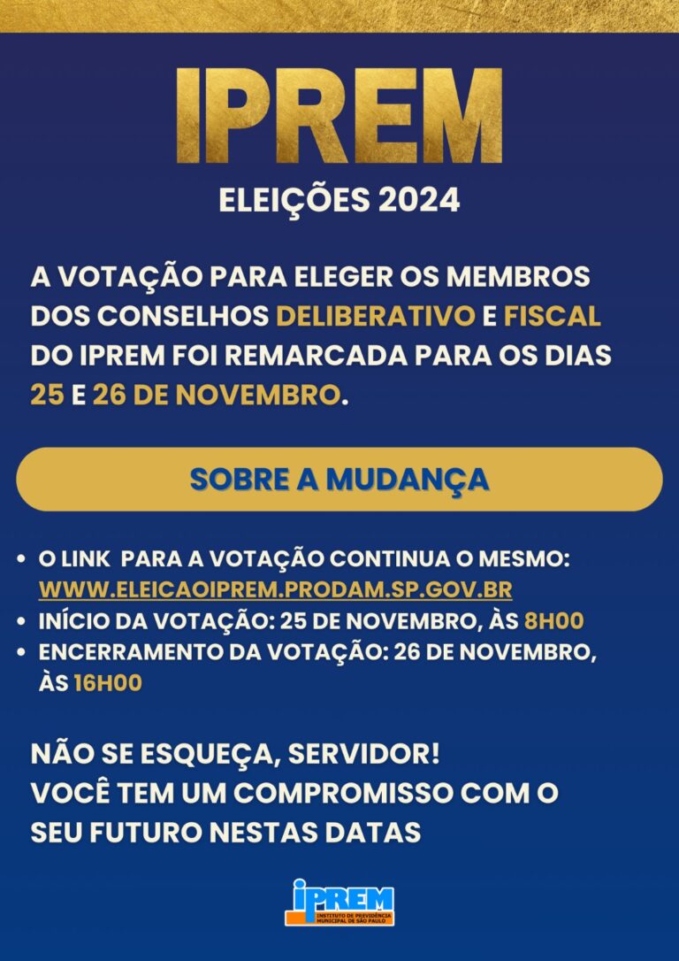 Leia mais sobre o artigo Eleições IPREM – Nova data